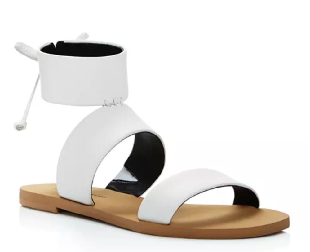 Rebecca Minkoff Womens 8 Emma White Leather Sandals Resort Coastal Chic